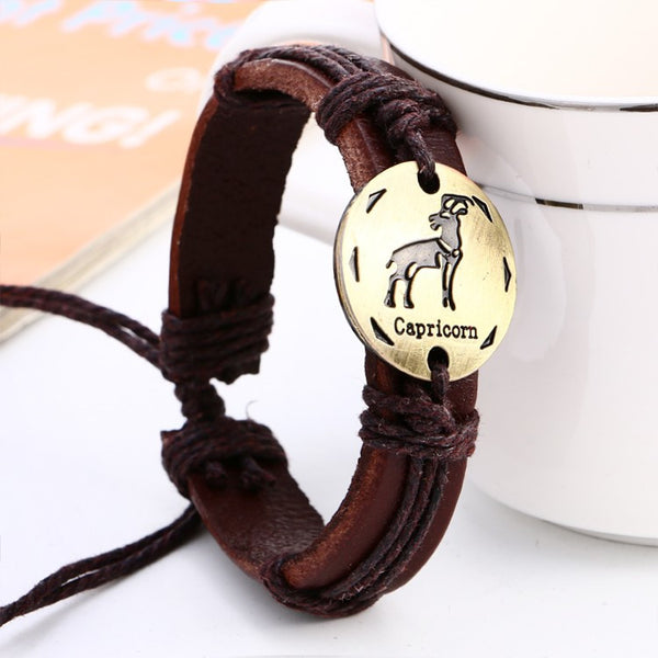 FREE Zodiac Signs - Leather Bracelet