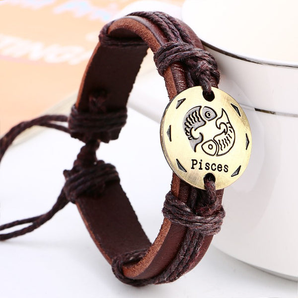 FREE Zodiac Signs - Leather Bracelet