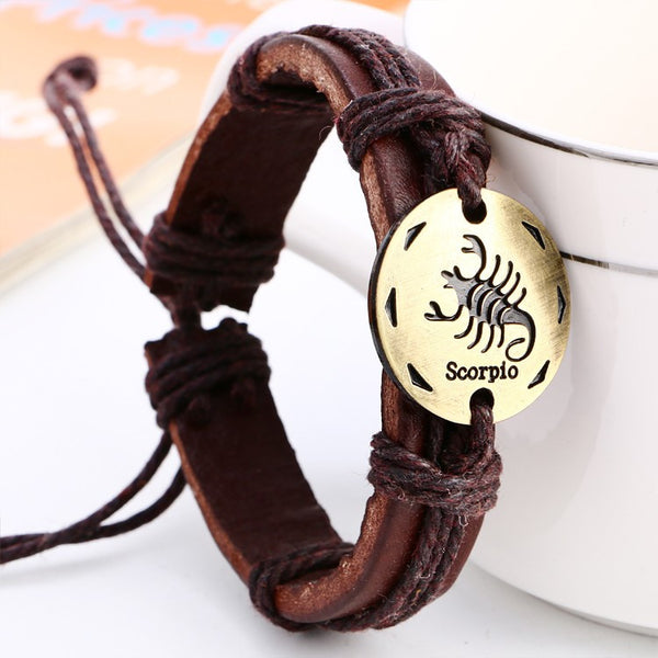 FREE Zodiac Signs - Leather Bracelet
