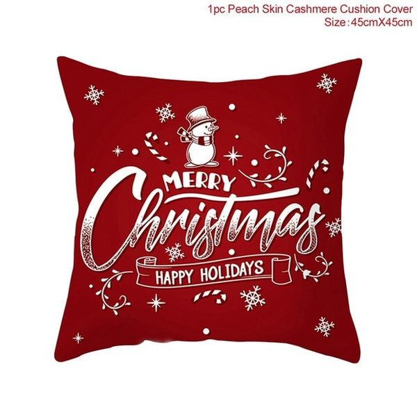 FENGRISE 45x45cm Cotton Linen Merry Christmas Cover Cushion Christmas Decor for Home Happy New Year Decor 2019 Navidad Xmas Gift