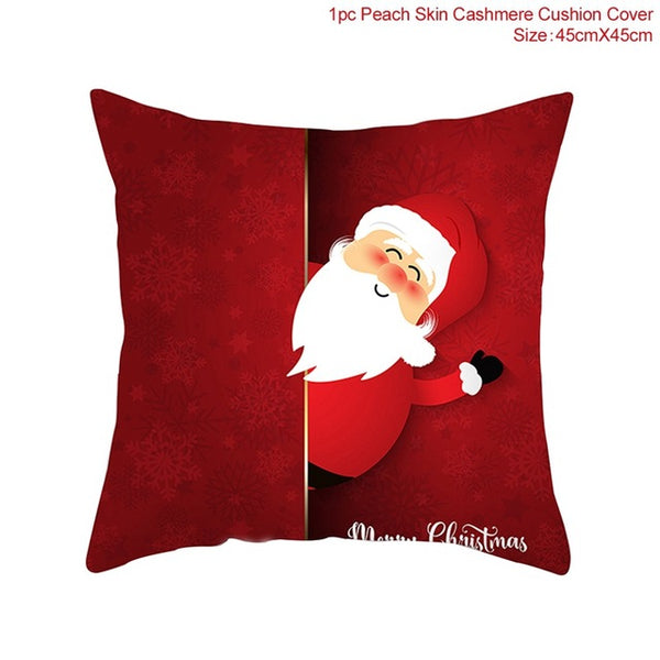FENGRISE 45x45cm Cotton Linen Merry Christmas Cover Cushion Christmas Decor for Home Happy New Year Decor 2019 Navidad Xmas Gift